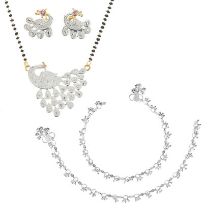 AanyaCentric Alloy Gold-plated Multicolor Jewellery Set(Pack of 5)