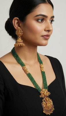 KARTHIKA JEWELS Brass Brass Turquoise Jewellery Set(Pack of 1)