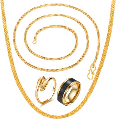 Thrillz Brass Gold-plated Gold Jewellery Set(Pack of 1)