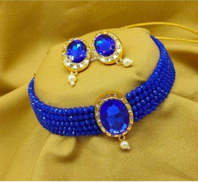 house of common Alloy Blue Jewellery Set(Pack of 1)