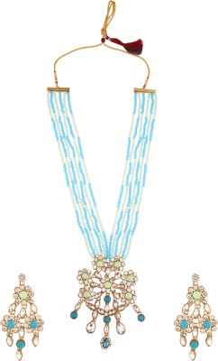 house of common Alloy Gold-plated Blue, Green Jewellery Set(Pack of 1)