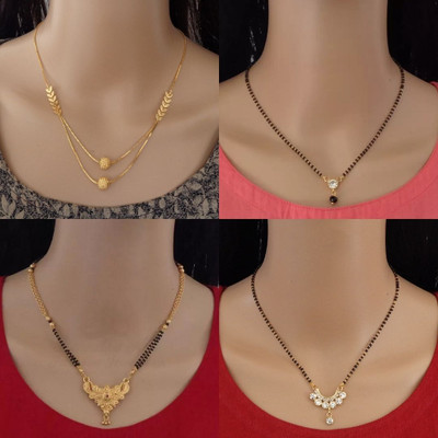 RAMDEV ART FASHION JEWELLERY Alloy Gold-plated Gold Jewellery Set(Pack of 4)