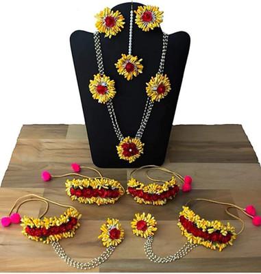 ringzinnie Fabric Red, Yellow Jewellery Set(Pack of 1)
