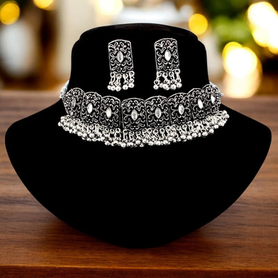 Lucky Jewellery Alloy Silver Silver Jewellery Set(Pack of 3)