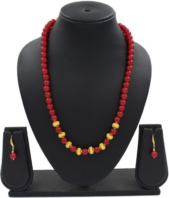 Sandhya Designer Studio Stone Red Jewellery Set(Pack of 1)