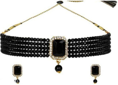 Chikku Alloy Gold-plated Black Jewellery Set(Pack of 1)