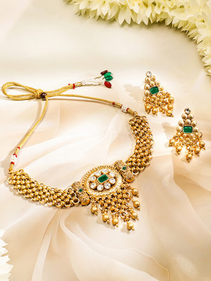 RUBANS Brass Gold-plated Gold Jewellery Set(Pack of 3)