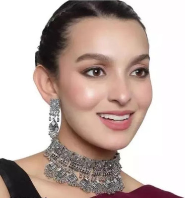 Samridhi DC Oxidised Silver, Alloy Silver Jewellery Set(Pack of 3)