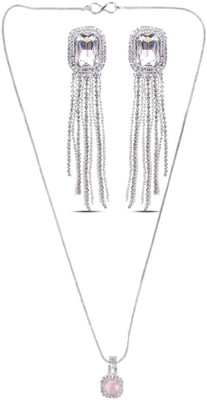SRK Fashions Alloy Pink, White Jewellery Set(Pack of 1)