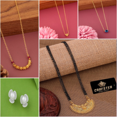 CRAFTSTER Brass, Alloy Gold-plated Gold, Multicolor Jewellery Set(Pack of 4)