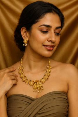 SHREE ABHUSHAN ENTERPRISE 07 Brass Gold-plated Gold Jewellery Set(Pack of 1)