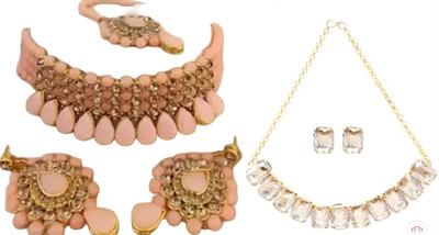 JMBW INTERNATIONAL Alloy Rose Gold, White Jewellery Set(Pack of 2)