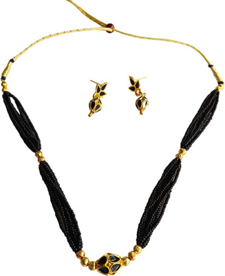 Sky Fashion Brass, Copper Gold-plated Black Jewellery Set(Pack of 1)