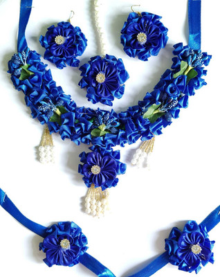 Life Style Collection Fabric Blue Jewellery Set(Pack of 6)