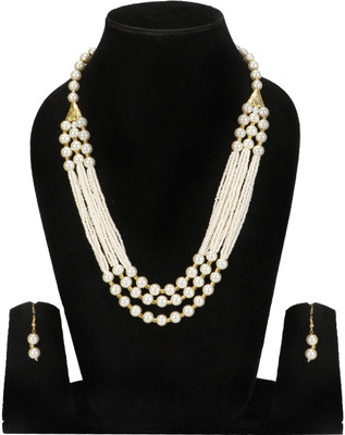 DEGHLAM Alloy Brass White Jewellery Set(Pack of 1)