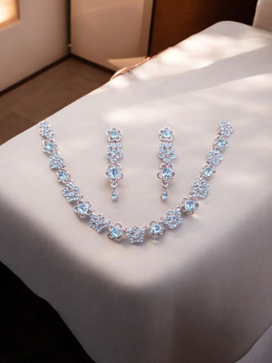 AK JEWEL STORES Alloy Copper White Jewellery Set(Pack of 3)