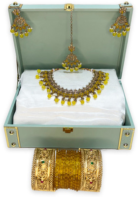 Mogha Jewels Brass Gold-plated Gold Jewellery Set(Pack of 4)