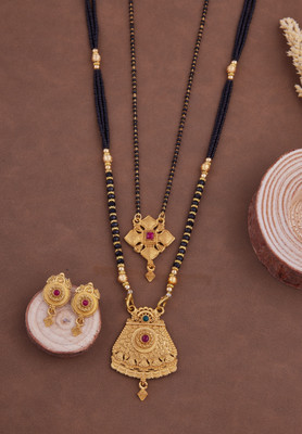 house of common Brass Gold-plated Gold Jewellery Set(Pack of 3)