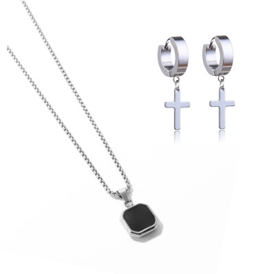 Vipunj Alloy Sterling Silver Black, Silver Jewellery Set(Pack of 2)