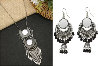 ZuriKrisha Metal, Alloy Silver Silver, Black Jewellery Set(Pack of 1)