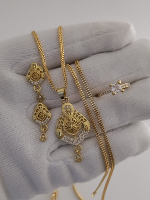 Niva Fashion Brass Gold-plated Gold Jewellery Set(Pack of 3)