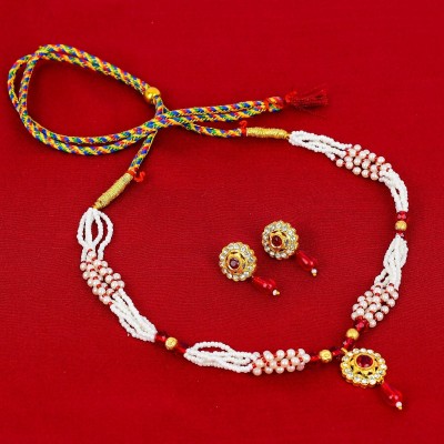 fashiontrend Brass Gold-plated White, Red Jewellery Set(Pack of 1)