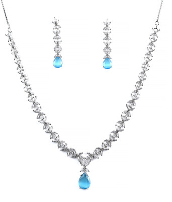 The Stone Aisle Alloy Blue, Silver Jewellery Set(Pack of 1)