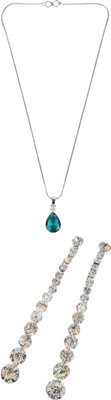Gauri Fashions Stone Blue, Silver Jewellery Set(Pack of 1)