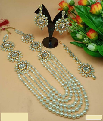 CATALYST Mother of Pearl Gold-plated White Jewellery Set(Pack of 1)