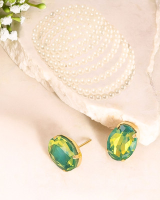 MANSIYAORANGE Alloy Gold-plated Green, White Jewellery Set(Pack of 2)