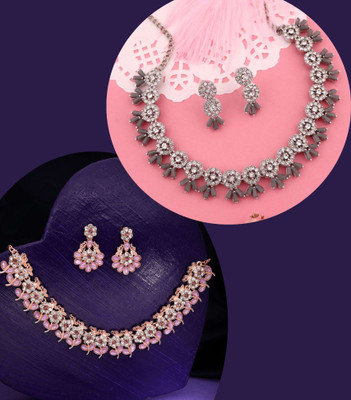 Divastri Brass Gold-plated Multicolor Jewellery Set(Pack of 1)