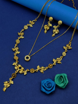 CHARLI ART JEWELLERY Alloy Gold-plated Gold Jewellery Set(Pack of 1)