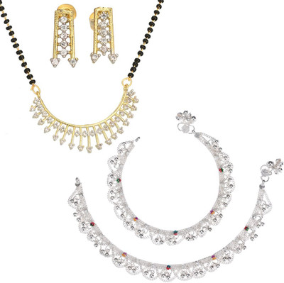 AanyaCentric Alloy Gold-plated Multicolor Jewellery Set(Pack of 5)
