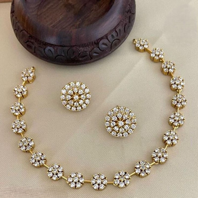 Pamadhya Brass, Copper White, Gold Jewellery Set(Pack of 1)