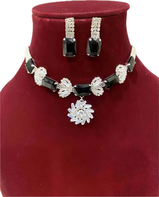 RAHUL TRADERS Alloy Silver Black Jewellery Set(Pack of 1)