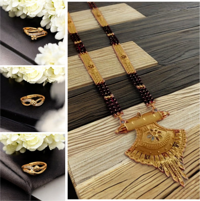 Hetshree Brass Gold-plated Gold, Multicolor Jewellery Set(Pack of 4)