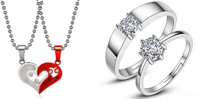 ruby collection Alloy Silver, Silver Jewellery Set(Pack of 2)