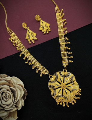 harikrushna enterprise Brass Gold-plated Gold Jewellery Set(Pack of 1)