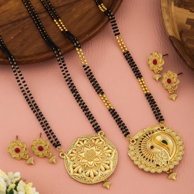 EthnicEmbrace Alloy Gold-plated Gold Jewellery Set(Pack of 4)