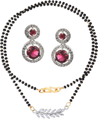 Charms Alloy Gold-plated Red Jewellery Set(Pack of 1)