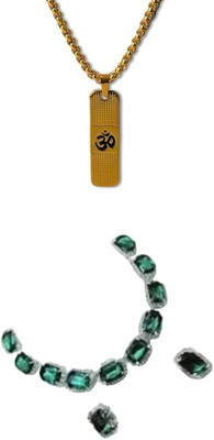 LJ CREATION Alloy Gold, Green Jewellery Set(Pack of 2)