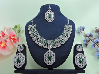 VATSALYA creation Alloy Gold-plated Green Jewellery Set(Pack of 1)