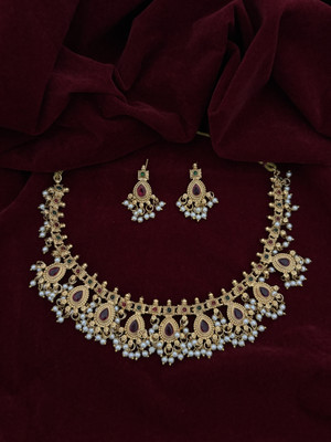 ROFARWORD Brass, Copper Gold-plated Gold Jewellery Set(Pack of 1)