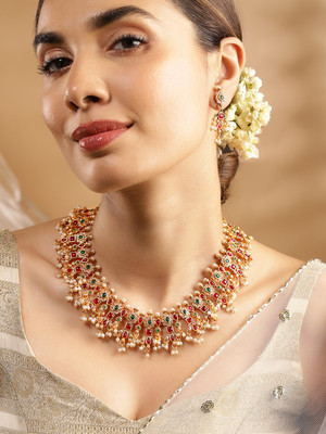 RUBANS Brass Gold-plated Gold Jewellery Set(Pack of 1)