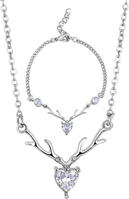 mahi Alloy Rhodium Silver Jewellery Set(Pack of 2)