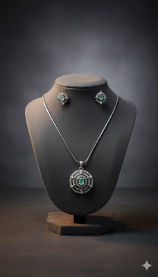 Dazzle Jewel Alloy Turquoise Jewellery Set(Pack of 1)