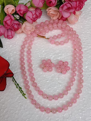 DENICRAAS Alloy Brass Pink Jewellery Set(Pack of 1)