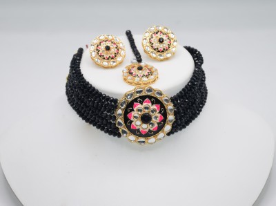 Amit Alloy Gold-plated Black Jewellery Set(Pack of 1)