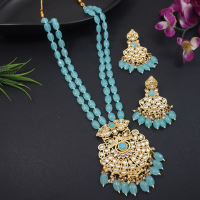 nezuka Alloy Gold-plated Blue Jewellery Set(Pack of 1)