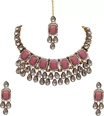 CATALYST Alloy Gold-plated Pink, White Jewellery Set(Pack of 1)